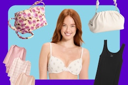 Women's Auden bra, Vera Bradley bags, Carter's onesies, A New Day tank top