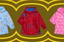 Bluey, Spiderman, and Barbie toddler rain jackets
