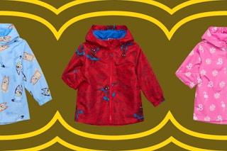 Bluey, Spiderman, and Barbie toddler rain jackets