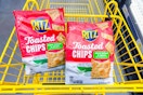 ritz toasted chips in yellow shopping cart