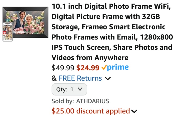 a cart ending in $24.99