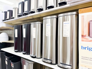 brightroom trash cans sitting on a target shelf