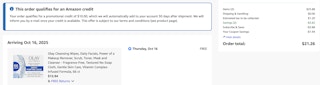 Olay facials Amazon receipt