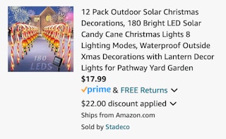 Amazon Solar Candy Cane Lights 2024