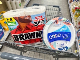 brawny and dixie in walgreens cart