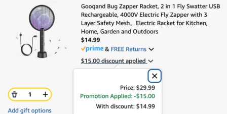 Cart bug zapper