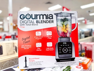 gourmia digital blender sitting on appliances at target
