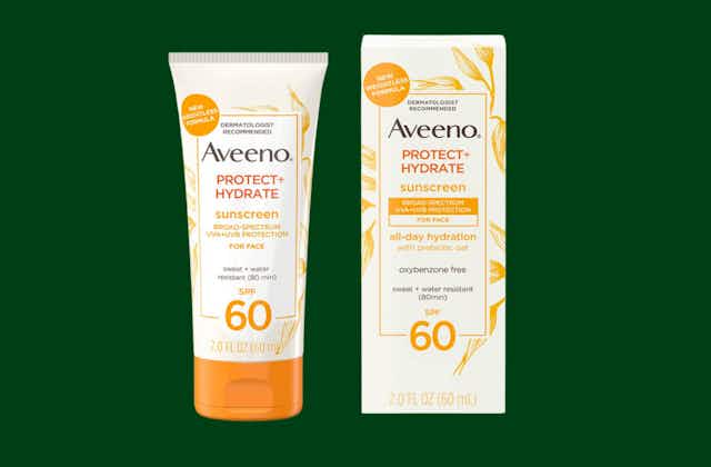 Aveeno Protect and Hydrate Sunscreen, as Low as $7.97 on Amazon card image