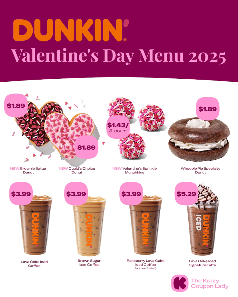 2025 Dunkin Donuts Valentine's Day Menu (Pics and Prices) - The Krazy ...