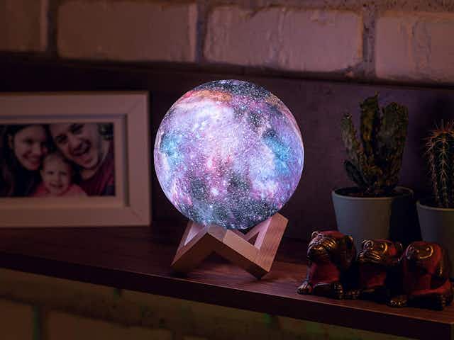 Moon Lamp, Only $8.99 on Amazon With 50% Off Coupon card image