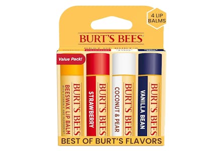 Burt's Bees Lip Balm 4-Pack