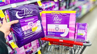 Poise products and a cvs shopping cart