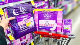 Poise products and a cvs shopping cart