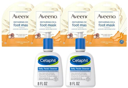 2 Cetaphil and 4 Aveeno Skincare
