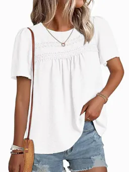 Women's Short Sleeve Chiffon Top