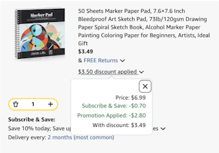 marker pad Amazon receipt
