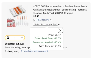 interdental brushes Amazon receipt