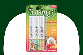 a person applying lip balm