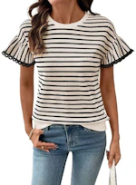 Women's Striped Short Sleeve Top