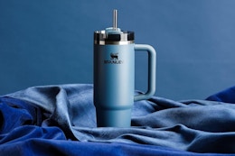 Stanley Quencher 30-Ounce Tumbler in Blue Spruce, Just $21 on Amazon card image
