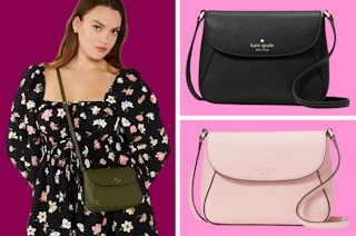 collage of a kate spade mini crossbody bag in different colors