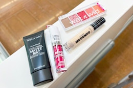 wet n wild eyeshadow, lip gloss, concealer, and primer