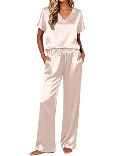 Ekouaer Women's Silk Pajamas Set