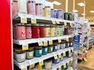 Yankee candles display with clearance tags