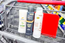 dove deodorants in a shopping cart