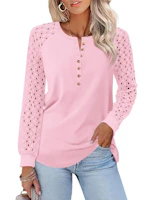 Women's Lace Long Sleeve Henley