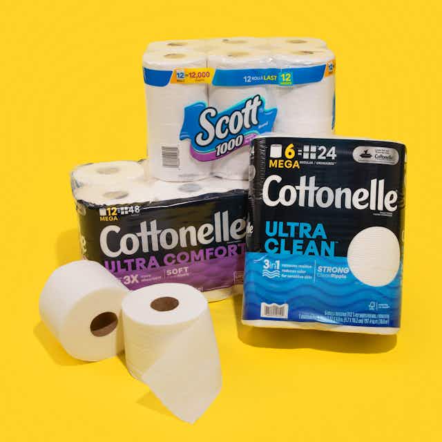Squircle shaped image of Toilet Paper themed commercial photography