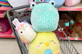 Easter Squishmallows in a Walgreens shopping cart