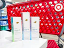 3 dove clinical deodorants sitting in front a target cart
