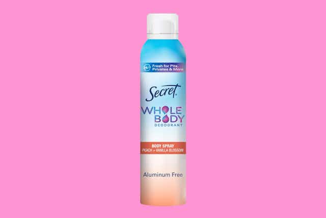 Secret Whole Body Deodorant Spray, as Little as $11 on Amazon card image