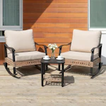 3-Piece Rattan Bistro Patio Set