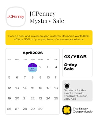 JCPenney Mystery Sale Dates 2026