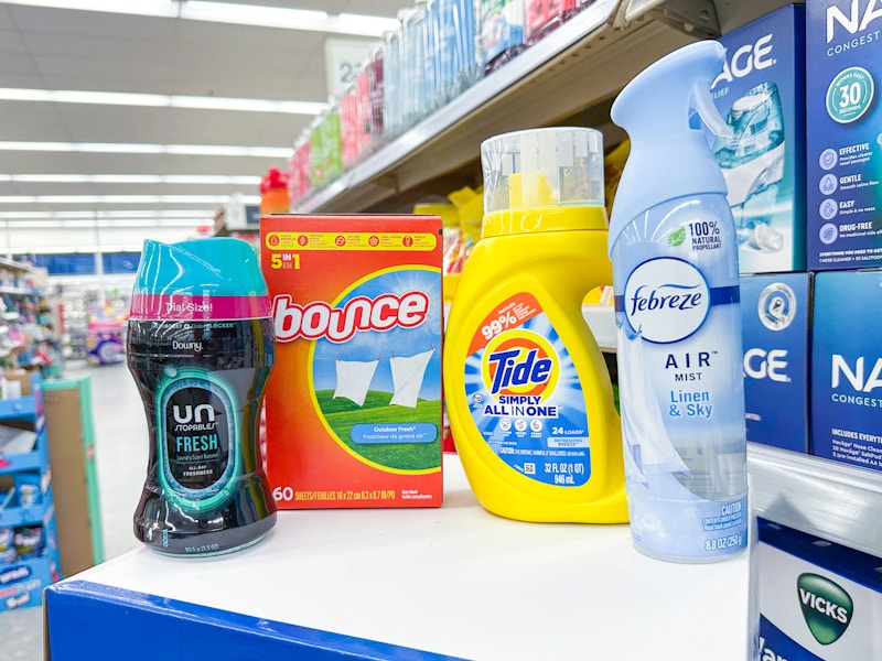 tide simply bounce downy febreze walgreens
