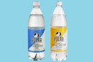 dollar general polar club soda and tonic water on blue background