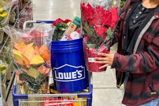 a person shopping lowes black friday