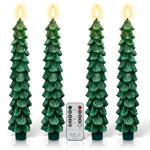 Flameless Christmas Tree Candles 4-Pack