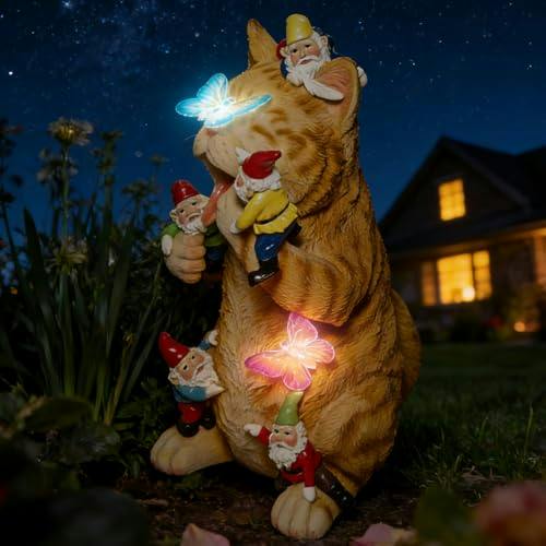 Garden Gnome Cat Statue