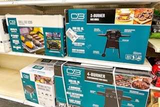 char-broil gas grills sitting on a target shelf