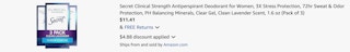 Amazon Secret Clinical Deodorant 2025