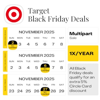 Calendar Graphic of Target black friday deals starting nov 2