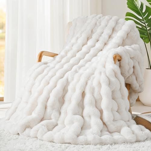 Faux Rabbit Fur Throw Blanket