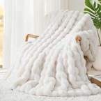 Faux Rabbit Fur Throw Blanket