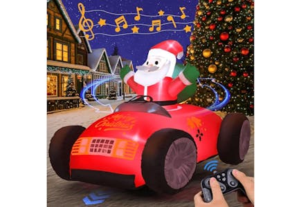 Inflatable Santa Car
