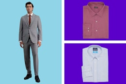 mens suit and dress shirt 