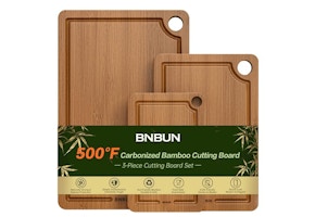 Carbonized Bamboo Cutting Board Set