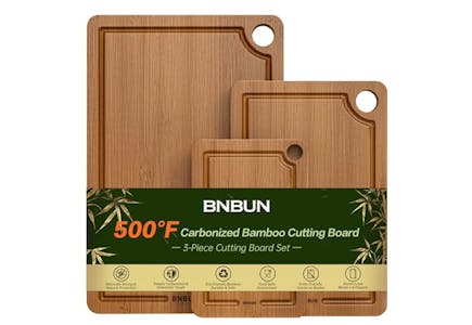 Carbonized Bamboo Cutting Board Set